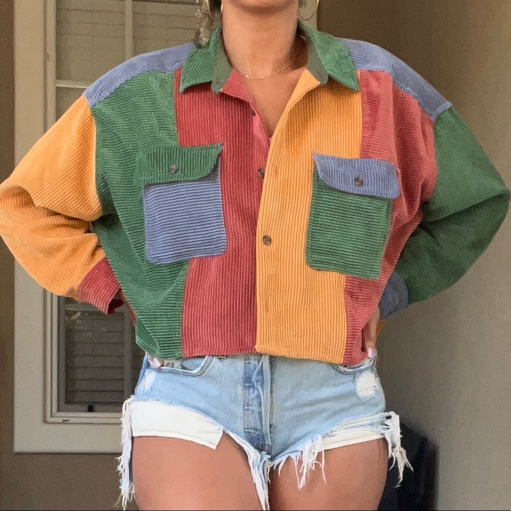 Urban Outfitters BDG Color block Corduroy Shirt. Brand New w/ Tags. Size Medium.